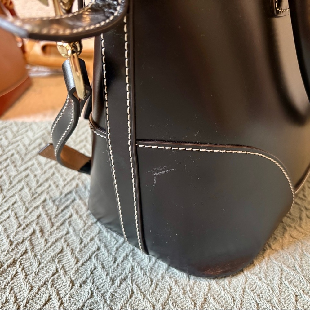 Dooney and Bourke Selleria Leather Domed Satchel Bag - Picture 3 of 7